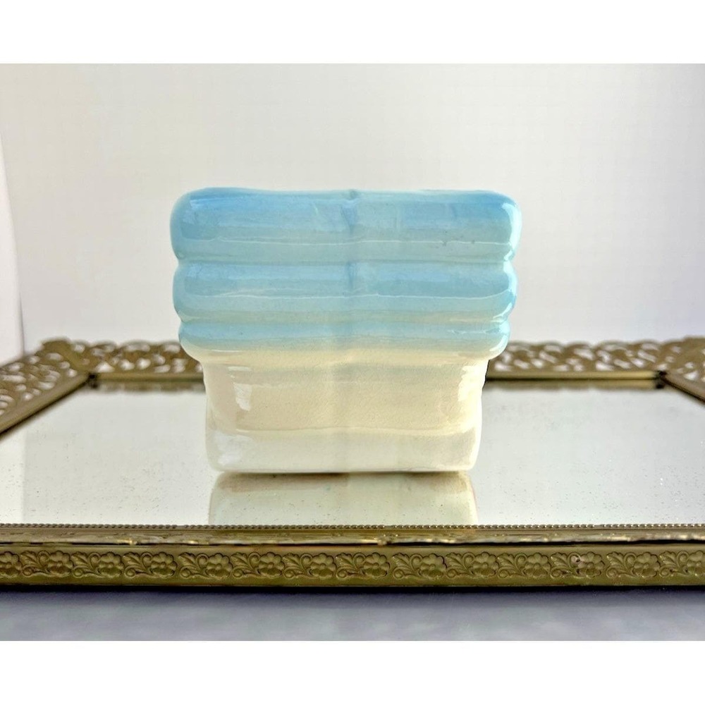 Planter Baby Buggy Pink Blue Nursery Vase Mid Century Style Ceramic Vintage - Picture 4 of 10